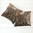 thumbnail image 2 of Ambesonne Rustic Throw Pillow Cover Pack of 2, Medieval Cottage Scene Art, 2 Pcs-26"x26", Grey Teal Brown, 2 of 5