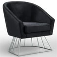 thumbnail image 6 of Posh Living Leo Tufted Velvet Barrel Back Accent Chair in Black/Chrome, 6 of 8