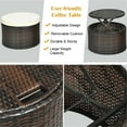 thumbnail image 2 of Pemberly Row Patio Rattan Daybed Cushioned Sofa Top Canopy Brown, 2 of 8