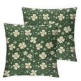 thumbnail image 2 of ARISTURING  Shamrock Decorative Throw Pillow Case Set of 2, Clovers and Hearts Pattern St Paddy's Day Motifs on Green Backdrop, Couch Bedroom Living Room Cushion Cover, Green Cream, 2 of 6