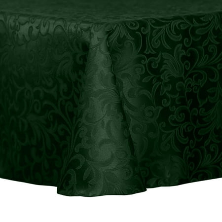 

Ultimate Textile (10 Pack) Somerset 90 x 156-Inch Rectangular Damask Tablecloth - Jacquard Weave Scroll Design Hunter Green