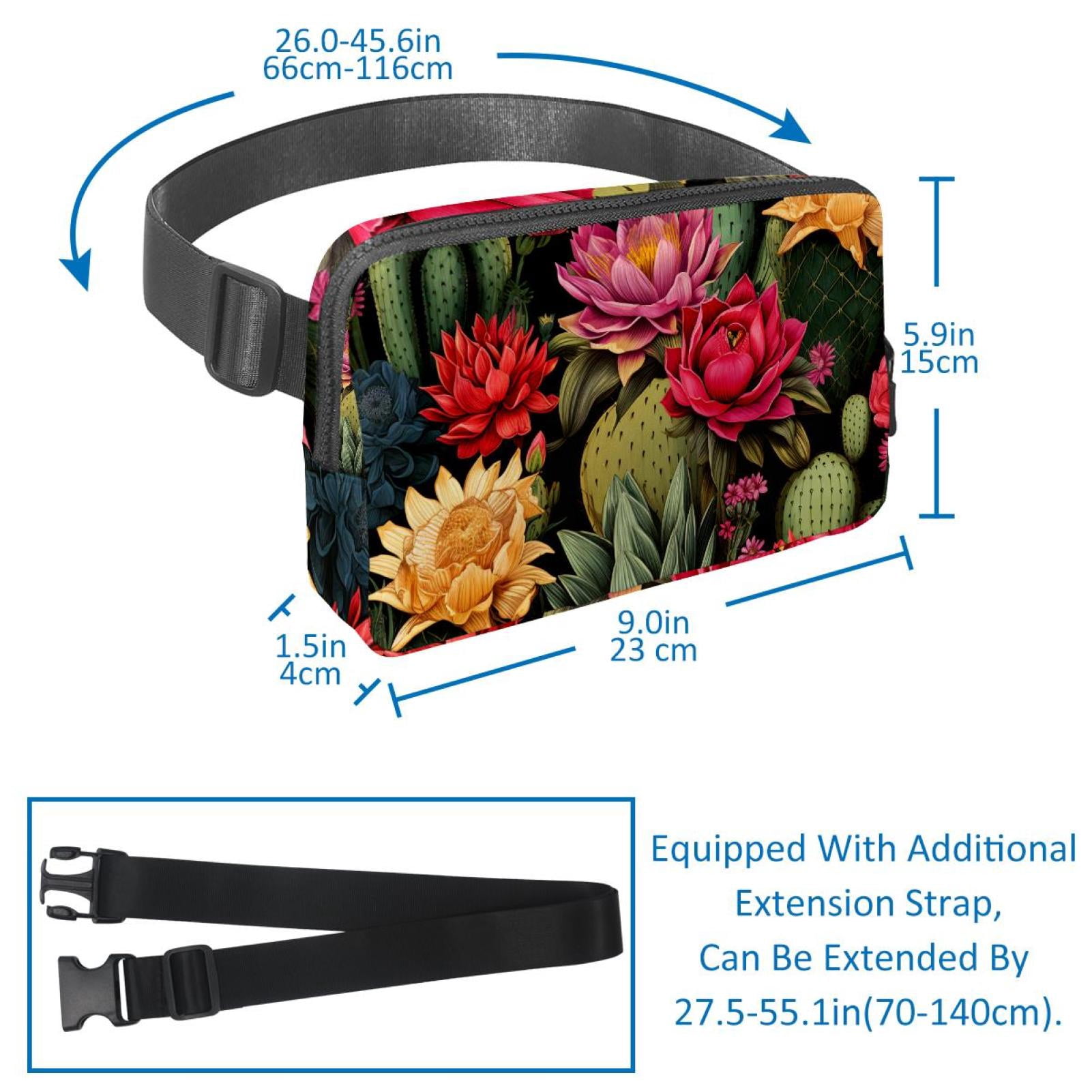 Cactus Running Belt Fanny Pack Belt Bag with Extension Strap Lightweight Adjustable Unisex