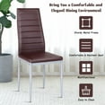 thumbnail image 6 of YYAo Dining Chair,Bar Chairs,Dining Chairs,4 pcs PVC Leather Dining Side Chairs Elegant Design -Coffee, 6 of 7