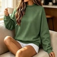 thumbnail image 6 of Floleo Women's Waffle Knit Crewneck Sweatshirt Long Sleeve Raglan Sleeve Pullover Relaxed Fit Solid Color Casual Top for Fall Winter Daily Wear, 6 of 8