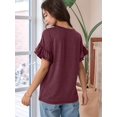 thumbnail image 4 of Womens Short Sleeve Tops Dark Red M, 4 of 7