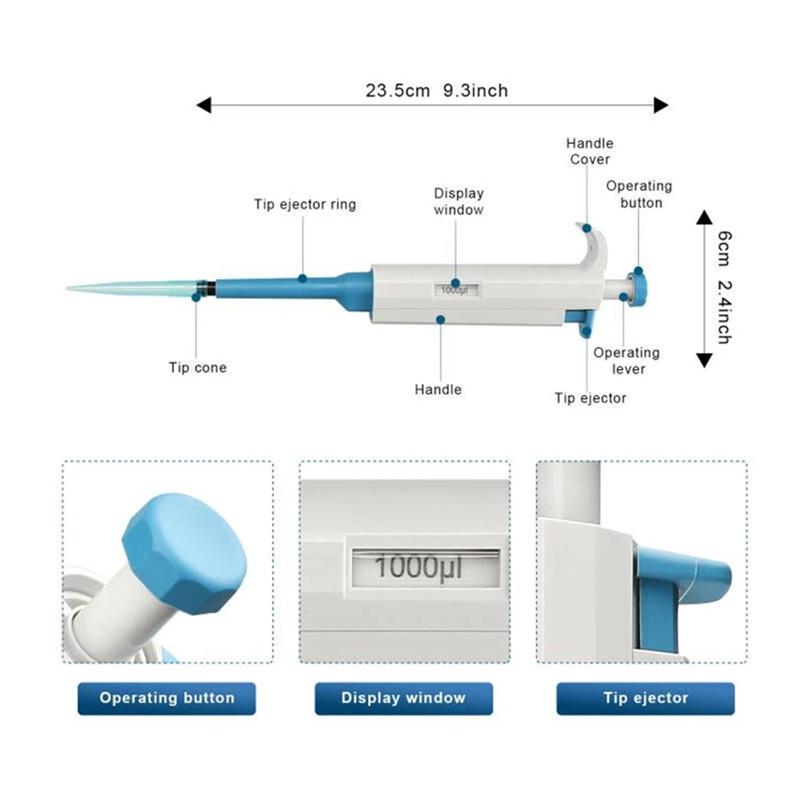 Fixed Volume Single Channel Pipettor Gun Autoclavable Transfer MicroPipette Pipette with Tip Hot ,Precision & Accuracy