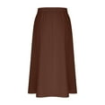 thumbnail image 5 of Fall Flowy Skirt Midi Length Elastic High Waist Cocktail A-Line Skirts with Pockets Boho for Women 2025 Trendy, 5 of 6