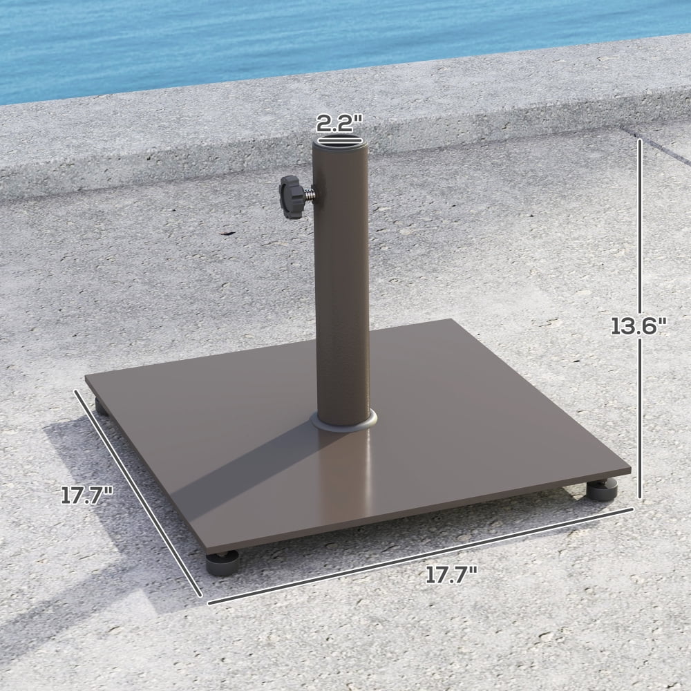 29 lb Heavy Duty Metal Patio Umbrella Base Square Outdoor Umbrella Stand Brown