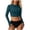 Navy, variant on QIYAGBSA Swimsuit for Women 2 Piece Long Sleeve Rash Guard Cropped Top Bathing Suit with Thumbholes (Green M)