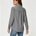 thumbnail image 5 of Upf 50 Sun Protection Women's Long Sleeve Shirts Outdoor Fast Dry Fishing Hiking Travel Tops Lightweight Breathable Rash Guard for Summer | CSEONE,Gray L, 5 of 9