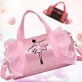 thumbnail image 3 of Cute Ballet Dance Bag Kids Tutu Dress Dance Bag, Girls Personalized Waterproof Bag Ballerina Duffle Bag(Pink), 3 of 7