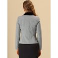 thumbnail image 4 of INSPIRE CHIC Manteau Caban d'Hiver pour Femme Élégant à Col Rabattu Contrastant avec Poches, Simple Boutonnage, Gris Pâle, TG, 4 of 6