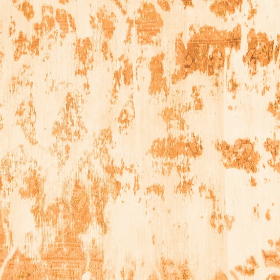 Ahgly Company Indoor Square Abstract Orange Modern Area Rugs, 7' Square