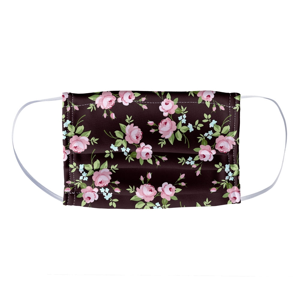 Small Pink Flowers Pattern 1-Ply Reusable Face Mask Covering, Kids