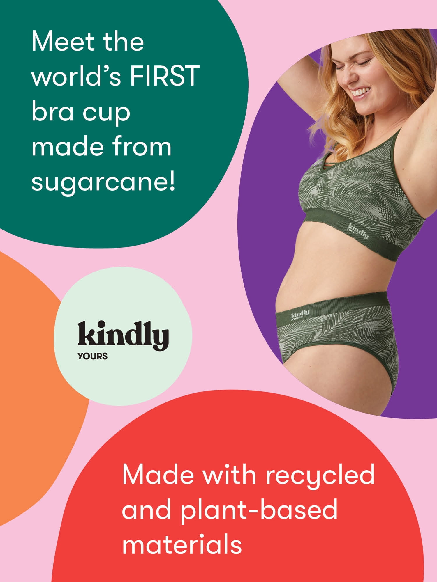 Kindly Yours Women’s Sustainable Tailored Full Coverage T-Shirt Bra, Sizes  34A-40DD