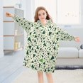 thumbnail image 5 of FORMRS Wearable Blanket Hoodie with Sleeves for Kids Cozy Flannel Sweatshirt, Green Triangles Pattern, 5 of 7