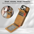 thumbnail image 3 of ELEHOLD for iPhone 14 Plus Case Synthetic Leather 2-in-1 Phone Case with Magnetic Detachable Card Holder Ring Holder Stand Drop Protection Shockproof Wallet Case,brown, 3 of 8