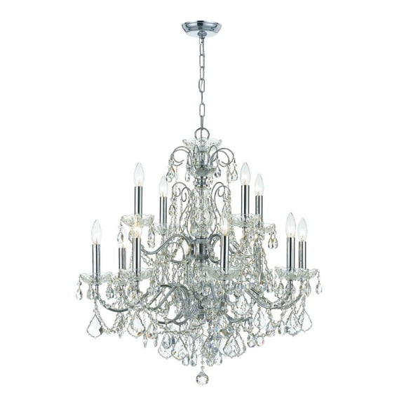 3228-CH-CL-S-Crystorama Lighting-Imperial - Twelve Light Chandelier in Classic Style - 29.5 Inches Wide by 31 Inches High-Swarovski Strass Crystal