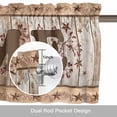 thumbnail image 6 of Vintage Country Star Valance Curtain Retro Home Berry Brown Wood Grain Window Valances Rod Pocket Short Curtains Window Treatments for Kitchen Bedroom Bathroom Laundry 42" x 18", 6 of 9