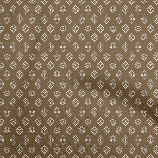 oneOone Polyester Spandex Brown Fabric Tribal Sewing Craft Projects Fabric Prints By Yard 56 Inch Wide