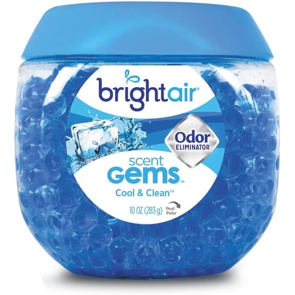 Bright Air 900228CT Scent Gems Odor Eliminator, Cool and Clean, Blue, 10 oz, 6/Carton