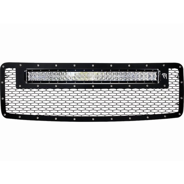 Rigid Lighting Grille Insert 41582 Replacement; Mesh Pattern; Powder Coated; Black; Stainless Steel; With RI Star Grille Emblem; With One 30 Inch RDS-Series Light