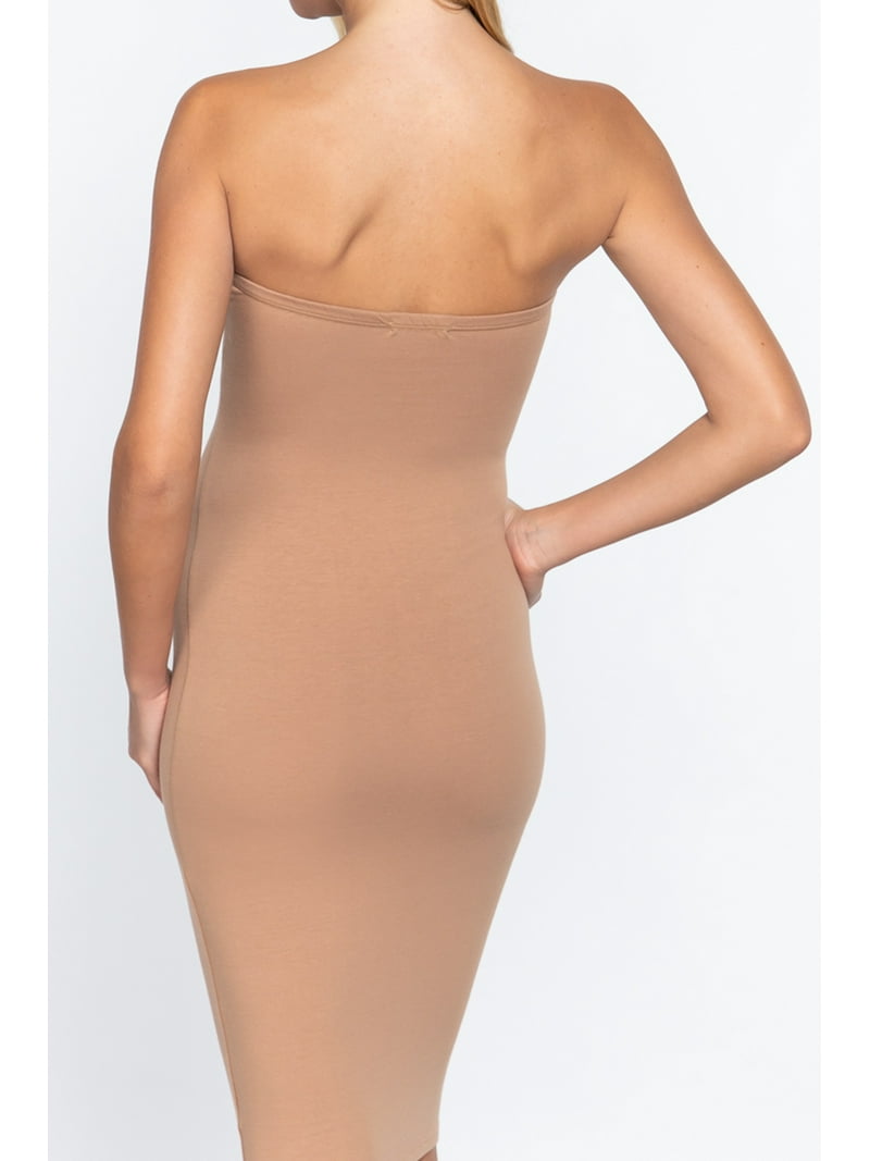 Moa Collection Women's Cotton Blend Midi Tube Dress Soft & Stretchy Classic  Comfort - Walmart.com