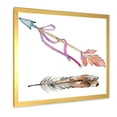 thumbnail image 2 of Designart 'Pink Bird Feather From Wing on Arrow' Bohemian & Eclectic Framed Art Print, 2 of 4