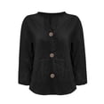 thumbnail image 5 of Endives Womens Linen Shirts Summer Button Down Shirt V Neck 3/4 Sleeve Tops Loose Vacation Beach Solid Color Blouses Womens Tops S-5XL, 5 of 5