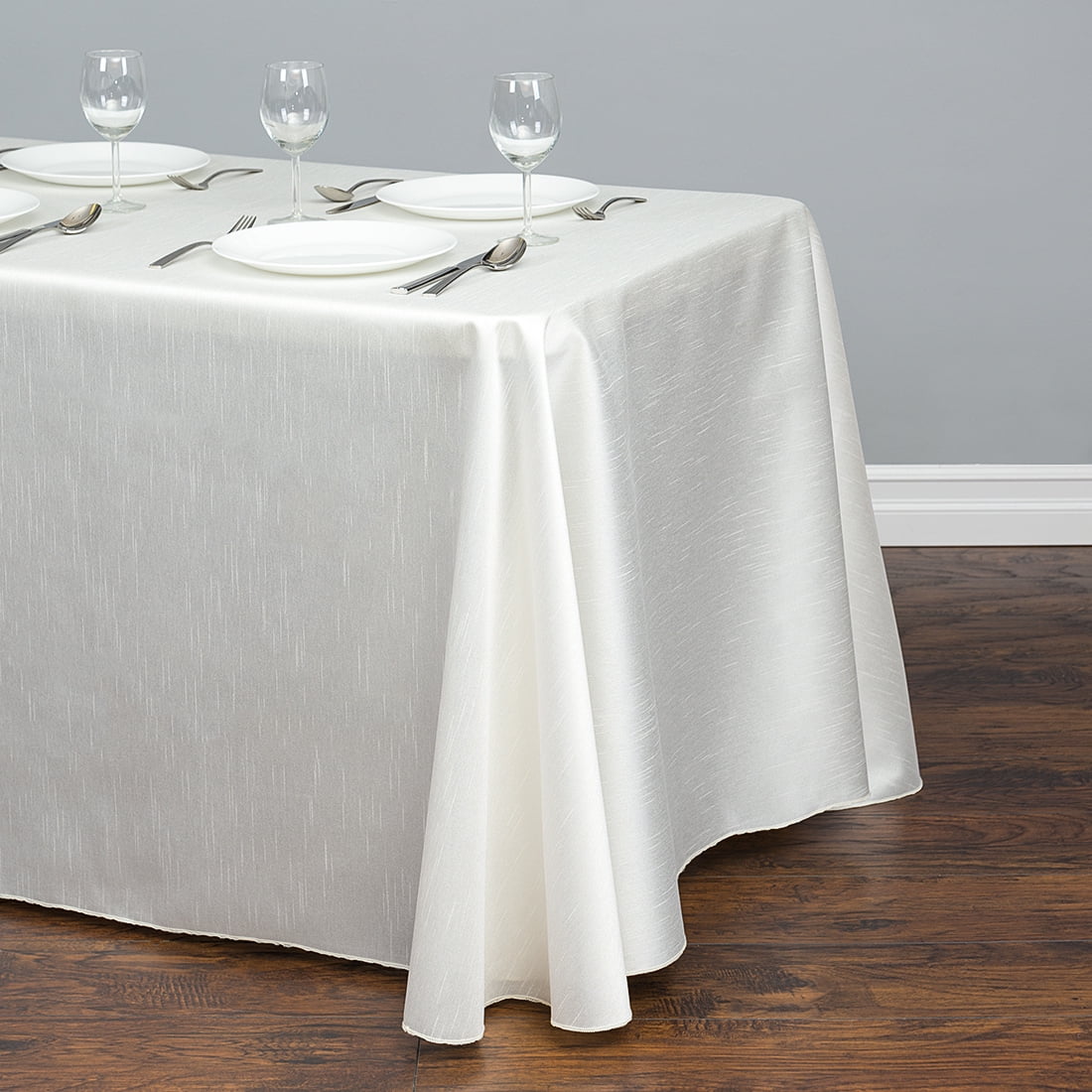 90 x 132 in. Rectangular Shantung Silk Tablecloth Ivory