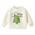 thumbnail image 2 of Girls Sweatshirt Boys Christmas Fleece Pullover Crew Neck Long Sleeve Hoodless Sweatshirt White, 2 of 3