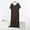 Brown, variant on Voncos Women's Maxi Nightgown -Short Sleeves V-Neck Pullover Sleep Dress Side Slit Soft Modal Cotton Blend Breathable Sleepwear for Sleep & Lounging Black L