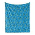 thumbnail image 1 of Starfish Soft Flannel Fleece Blanket, Marine Underwater Life Theme Sea Stars Dotwork Style Aquatic Ocean Design, Cozy Plush for Indoor and Outdoor Use, 70" x 90", Marigold Blue White, by Ambesonne, 1 of 6