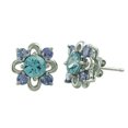 thumbnail image 2 of Blue Zircon Natural Gemstone 925 Sterling Silver Uniqe Stud Earrings, 2 of 4