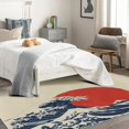 thumbnail image 4 of 3x5 Rug, Great Wave Off Kanagawa Rug & Home Decor - Front Door Mat Indoor Entrance, Japanese Hokusai Rugs for Entryway, Washable Non Slip Soft Area Rug, Japan Style Carpet & Room Decorations X-&529, 4 of 7