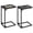 Ebonized Oak + Black, variant on VASAGLE C-Shaped End Table, Small Side Table for Couch, Sofa Table with Metal Frame for Living Room, Bedroom, Bedside, Rustic Brown and Black