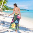 thumbnail image 7 of FORMRS Womens Long Sarong Beach Wrap Semi-Sheer Bikini Skirt Bathing Swimsuit Cover Up, Flamingo Floral Pattern, 7 of 7