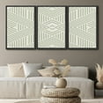 thumbnail image 2 of PixonSign Framed Wall Art Print Set Dark & Light Green Triangle Line Pattern Abstract Shapes Illustrations Modern Art Chic Relax/Calm Pastel for Living Room, Bedroom, Office - 16"x24"x3 Black, 2 of 5