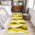 thumbnail image 5 of 2x6 Kitchen Runner Rug, Yellow Stripes Non-Skid Rubber Backing Large Rectangle Rugs - Living Room Bedroom Home Office, Retro Farmhouse Gradient Ripple Pattern Indoor Floor Mat Carpets Washable Rug, 5 of 9