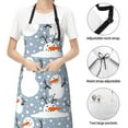 thumbnail image 4 of Kdxio Happy Snowmen Snowfall Apron with Pockets Adjustable Kitchen Aprons for Men Women Waterproof Aprons for Cooking,Drawing,Crafting, Baking Household Cleaning, 4 of 5