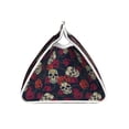 thumbnail image 3 of Lsque Roses Skulls Printed Long Tissue Box Cover Holder, Facial Paper Organizer Dispenser,Triangle with Bottom Belt, PVC Leather Decorative Organizer, 3 of 9