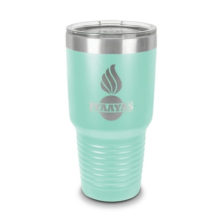 

IYAAYAS Tumbler 30 oz - Laser Engraved w/ Clear Lid - Stainless Steel - Vacuum Insulated - Double Walled - Travel Mug - pisspot bomb munitions ammo ammos - Teal