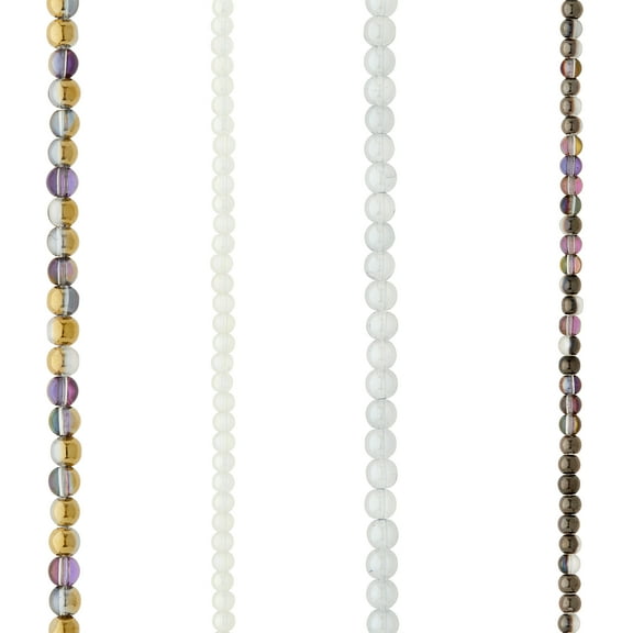 12 Pack: Multicolored Glass Round Beads by Bead Landing