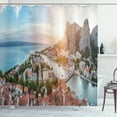 thumbnail image 1 of Ambesonne Croatia Shower Curtain, Old Coastal Town Omis Dawn, 69"Wx70"L, Multicolor, 1 of 3