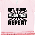 thumbnail image 3 of Inktastic Eat, Sleep, Muay Thai, Repeat Gift Toddler Girl Dress, 3 of 4