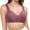 Purple, variant on WZXFASHION No Underwire Lace Bras For Women Sponge Cup Front Closure Bras For Seniors Plus Size Full Coverage Bras No Wire Bras Bra Black J