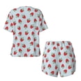 thumbnail image 5 of Kdxio Hand Drawn Strawberry Print Pajamas Sets for Women Short-Sleeved Pjs with Lounge Shorts Two Piece Sleepwear S-4XL, 5 of 9
