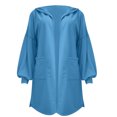 thumbnail image 5 of IROINNID Cardigan for Women Open Front Reduced Solid Color Hood Solid Color Lantern Sleeve Sleeve Cardigan with Pocket,Sky Blue, 5 of 5