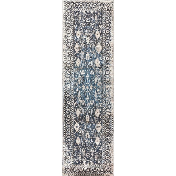 Alora Decor Swagger 2'3" x 7'7" Distress Taupe/Blue/Medium Blue/Dk Blue Rug