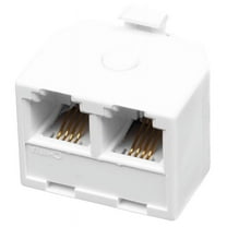 2-Way 6P4C RJ11 Modular Phone Telephone Wall Adapter and Splitter for Landline